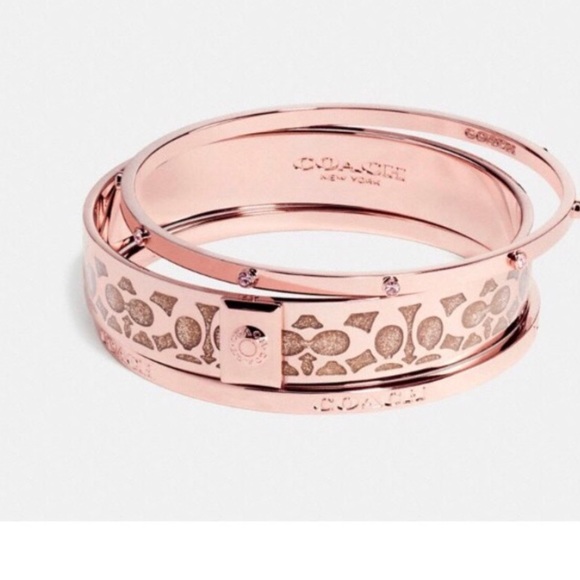 Coach Jewelry - NWT Coach Rose Gold Bangle Bracelet Set
